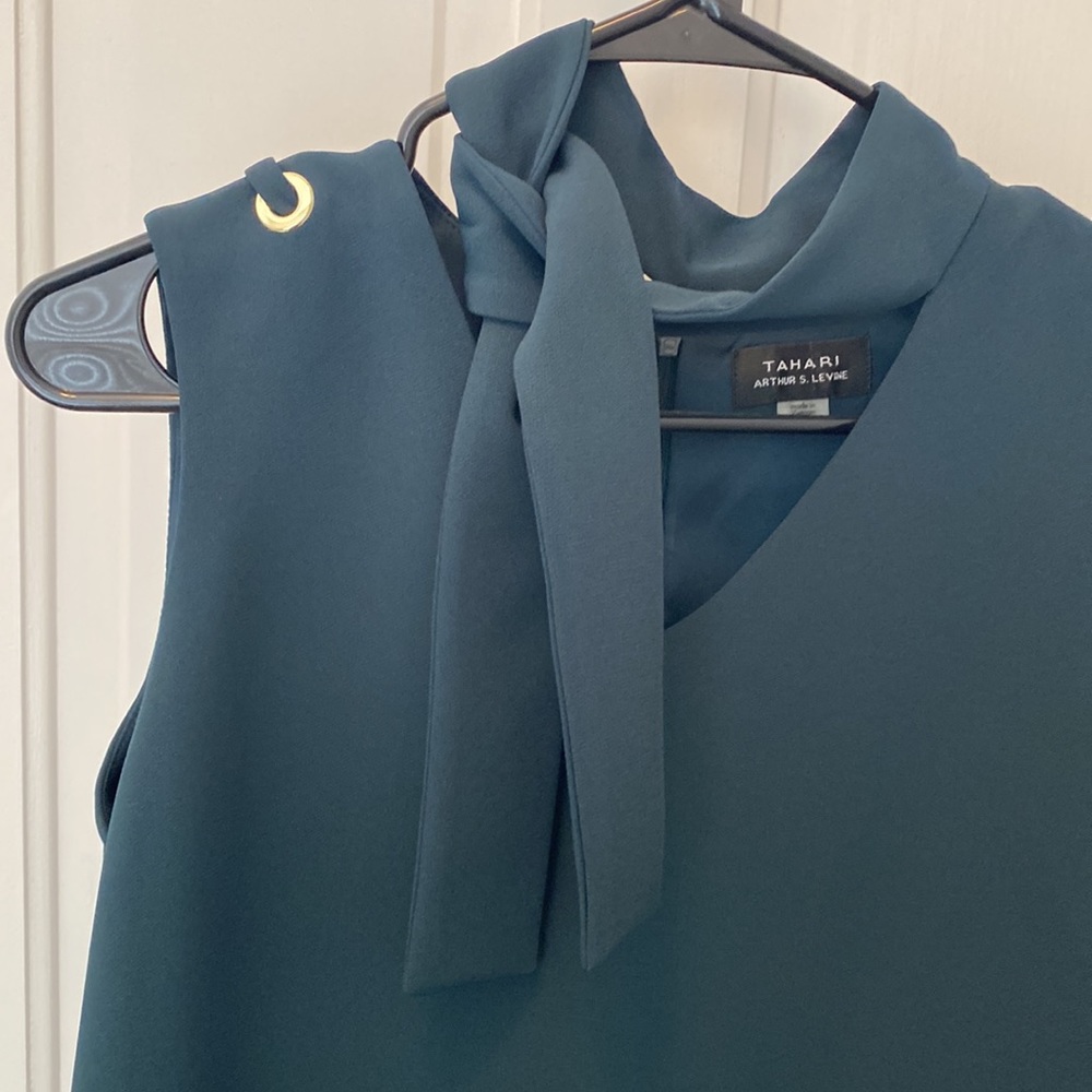 Tahari dark green a-line dress. Size 8. NWT - Picture 2 of 8